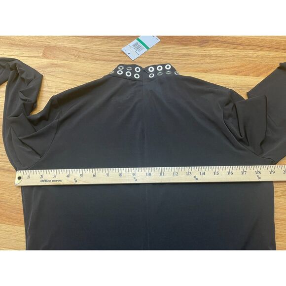 Michael Kors Women's Dress Sheath Knee Length Polyester Grommet MockNeck L Black - Picture 9 of 10